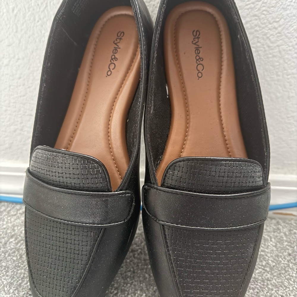 Style & Co. Black Textured Women's Flats